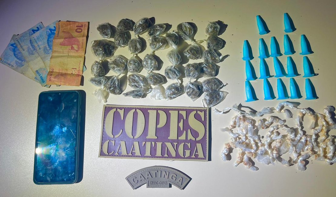 Jovens são presos com crack, cocaína e maconha na festa de Bom Jesus dos Navegantes, em Pão de Açúcar