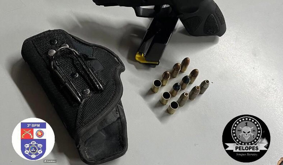 Homem atira em frente a residência em Craíbas, foge e é preso ao ser flagrado com pistola na cintura