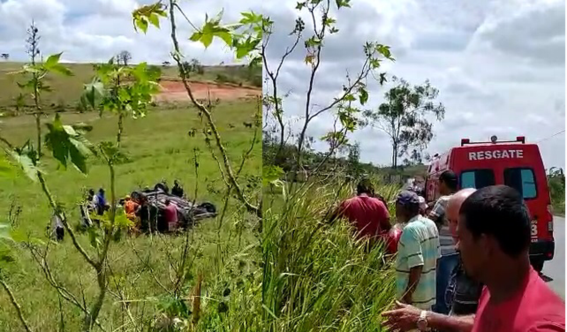 Motorista fica ferida após capotamento em rodovia alagoana