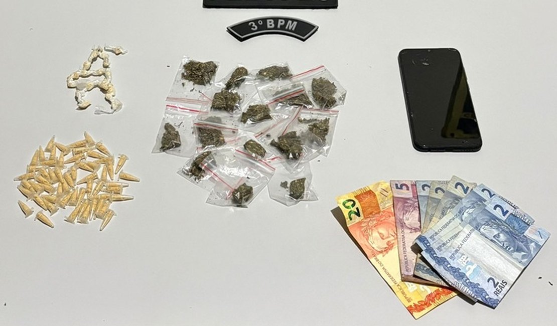 Homem denunciado por entregar drogas em motocicleta é preso em flagrante em Limoeiro de Anadia