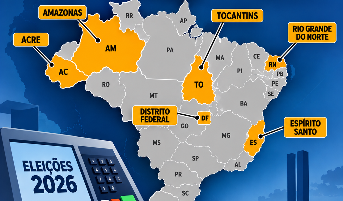 Além de presidente, eleitores de cinco estados e do DF decidem governadores neste domingo