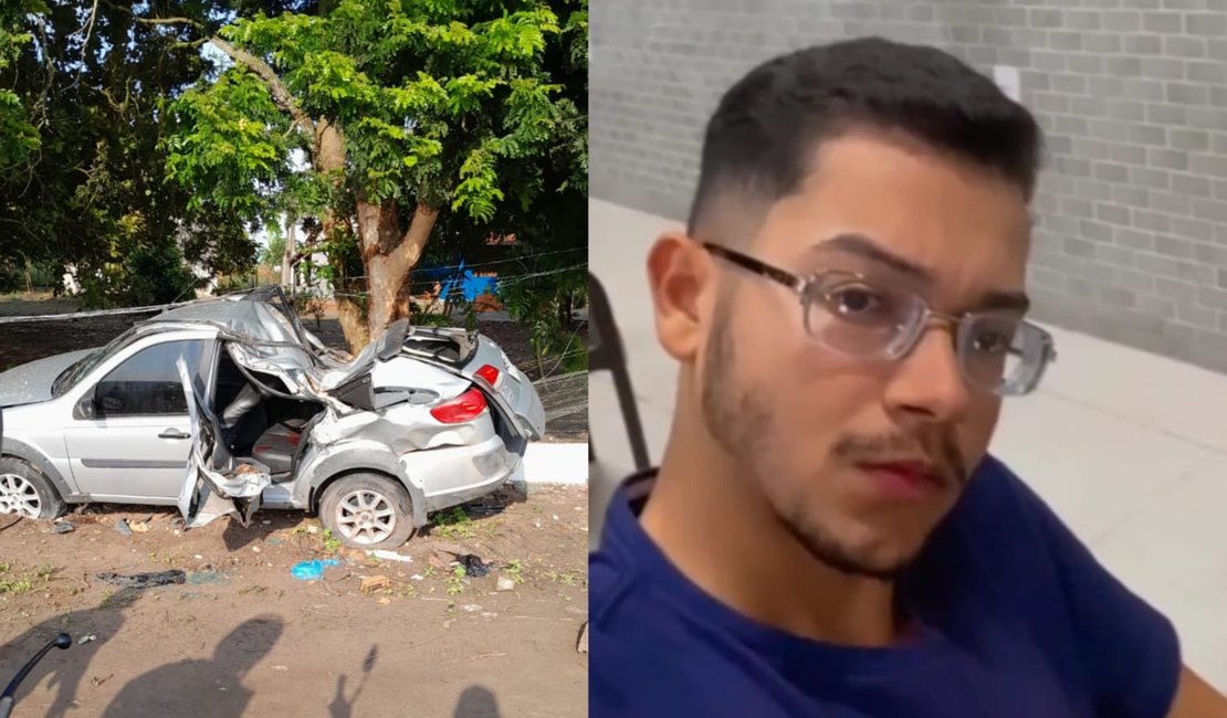 Jovem de 20 anos morre em acidente de carro no caminho para casa em Arapiraca