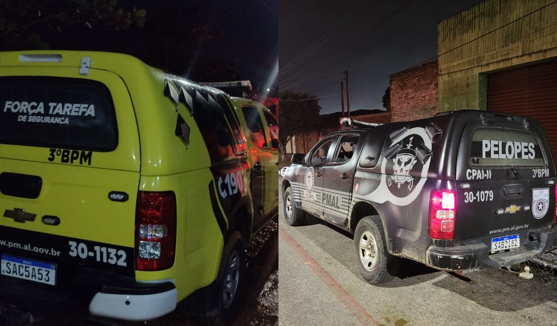 Três criminosos matam homem no bairro Manoel Teles, em Arapiraca e são presos pela PM após o crime com três armas de fogo e drogas