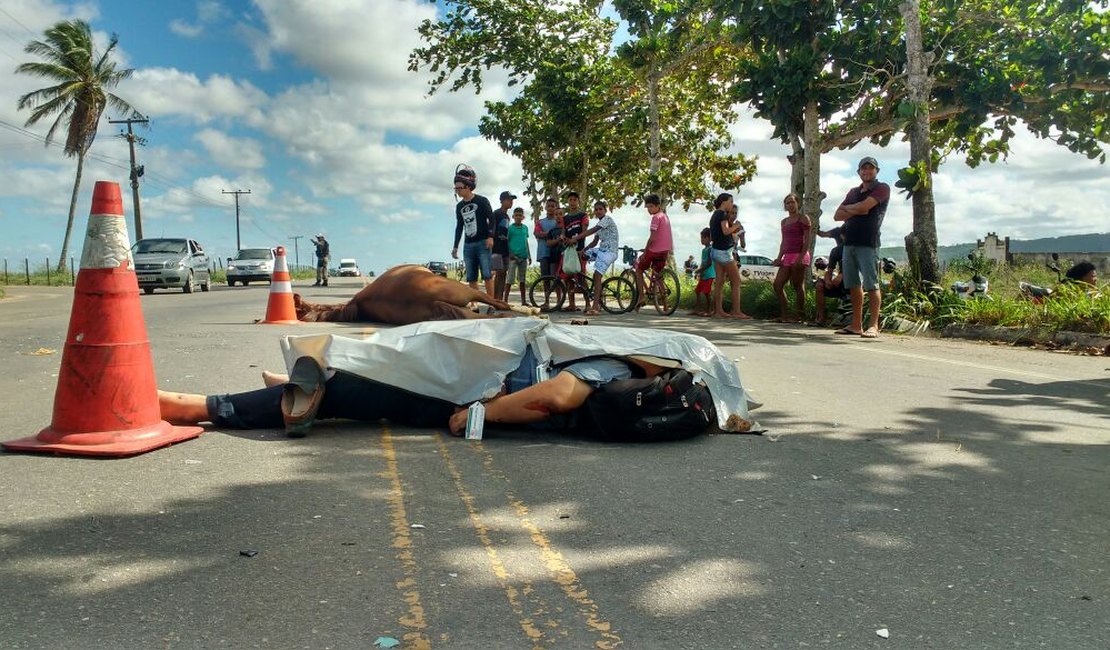 Homem morre após colidir moto com cavalo, na AL 115, em Arapiraca