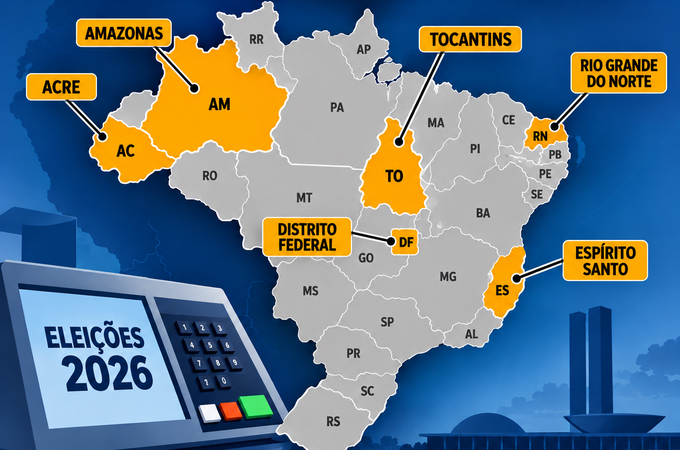 Além de presidente, eleitores de cinco estados e do DF decidem governadores neste domingo