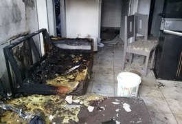 Incêndio em residência deixa cinco pessoas feridas