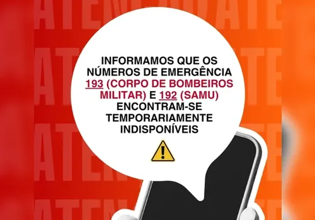 Bombeiros e Samu ficam temporariamente indisponíveis em Alagoas