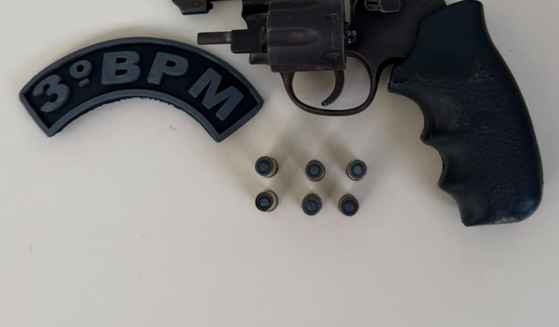 Homem é preso com revólver e seis munições durante ação da PM em Taquarana