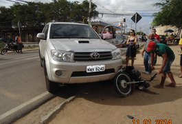 Acidente entre caminhonete e moto deixa dois feridos em Arapiraca