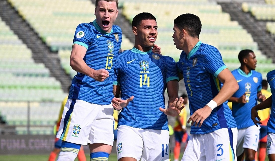 Brasil bate a Colômbia e lidera hexagonal final do Sul-Americano sub-20