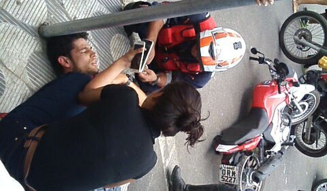 Motociclista fica ferido em colisão no Parque Ceci Cunha em Arapiraca