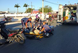 Colisão entre motos deixa feridos em Arapiraca