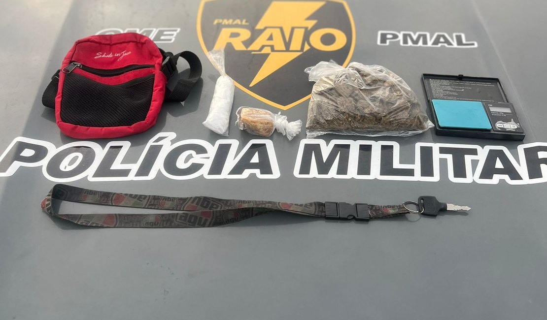 Raio Comando prende suspeito baleado com drogas após perseguição na orla lagunar