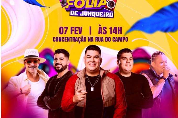 Carnafolia : Prévia de carnaval em Junqueiro terá shows de Padoge do Bené, Galã do Brega e Trio da Huanna