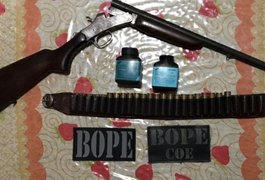 BOPE encontra espingarda e 17 munições dentro de residência na zona rural de Batalha