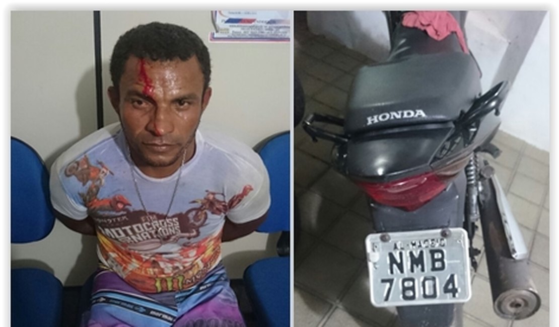 Rocam da 1ª Cia prende homem com motocicleta roubada e documento falso