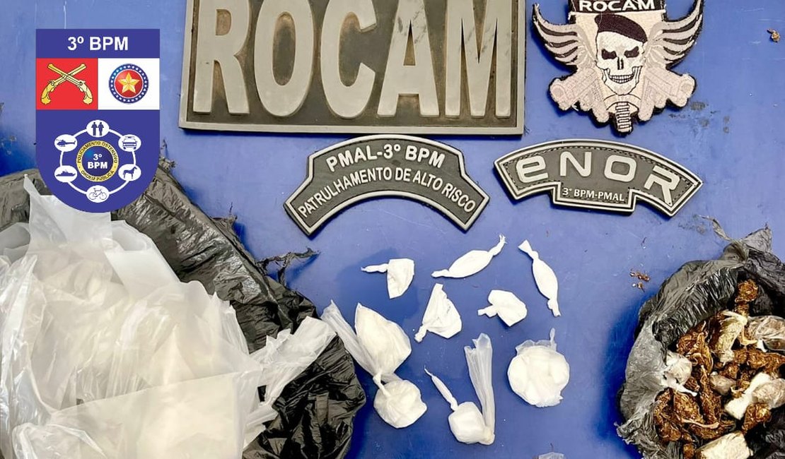 Polícia encontra drogas em guarda-roupas e homem acaba preso no bairro Massaranduba