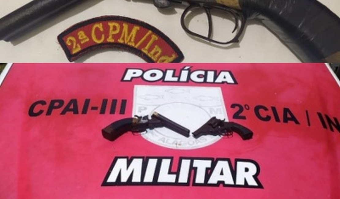 Após assalto, militares prendem dupla e apreende armas no interior de Alagoas