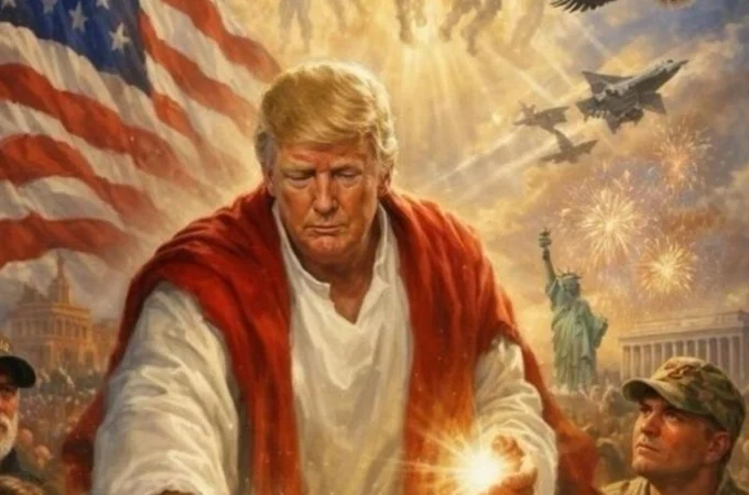 Trump se ilustra como Jesus Cristo em montagem postada nas redes