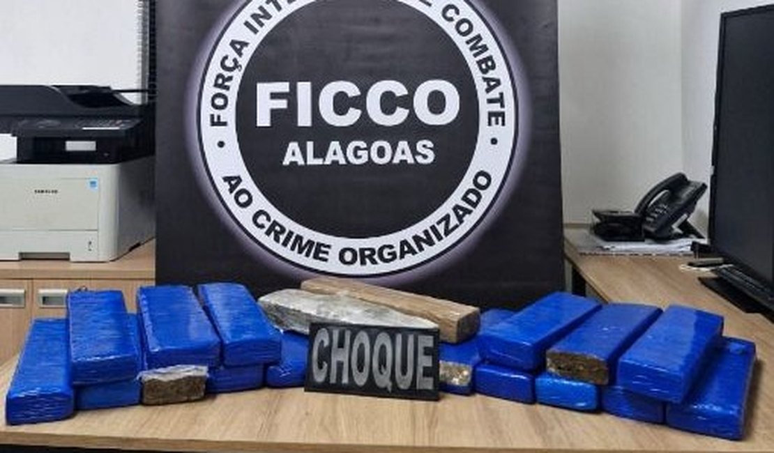 Ação conjunta da PF, com PM e Polícia Penal apreende 20 kg de maconha e prende dupla, em Rio Largo