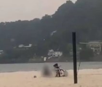 Casal é flagrado em momento íntimo na presença de criança em praia de SP