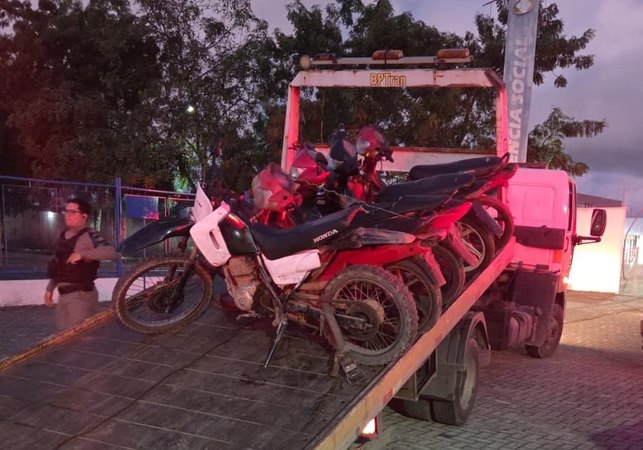 Operação conjunta do BPTran e 4ª Companhia apreende motos adulteradas e prende dois homens em Marechal Deodoro