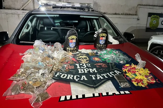 Força Tática Do 13º Batalhão Apreende Grande Quantidade De Drogas E Munições Na Grota Do Rafael