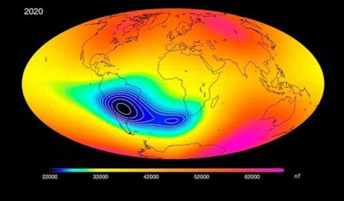 Anomalia magnética no Brasil segue crescendo, diz relatório do governo americano