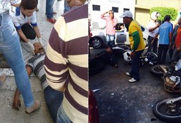 Acidente envolvendo seis veículos deixa duas pessoas gravemente feridas no Centro de Arapiraca