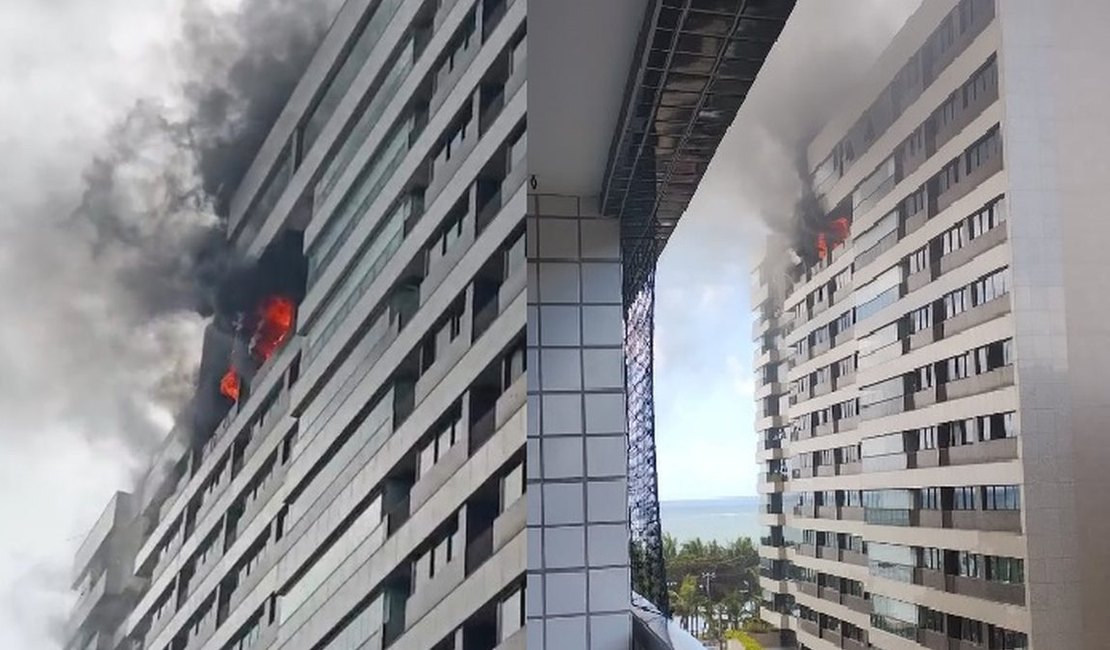 Apartamento é atingido por incêndio na Ponta Verde, em Maceió