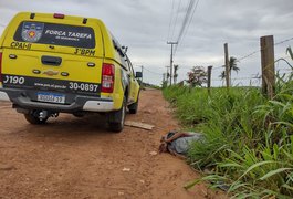 Corpo masculino, com mãos amarradas, é encontrado por populares em Arapiraca