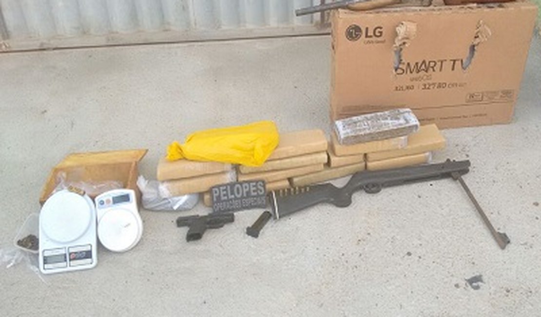 Operação conjunto entre PC e PM prende homens com drogas e armas de fogo no interior de Alagoas