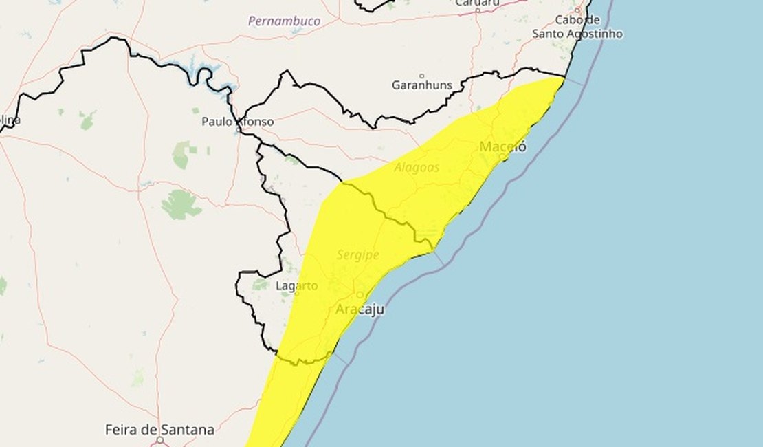 Alerta de chuvas intensas é emitido para todas as cidades de Alagoas
