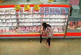 Vídeo. Mulher é presa após furtar mais de R$ 5 mil em picanha