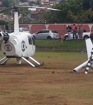 Helicóptero da Globo faz pouso forçado e rotor de cauda se quebra, em BH