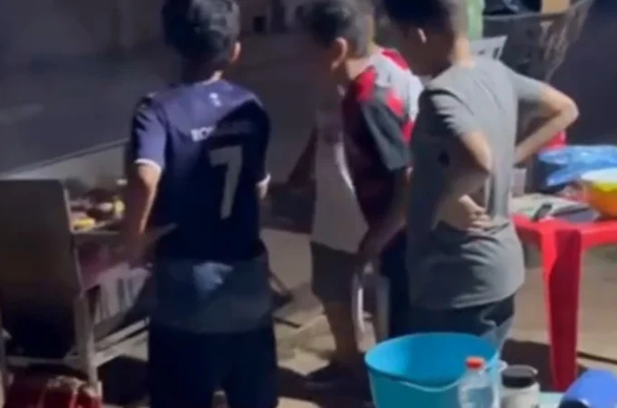 VÍDEO: Grupo de crianças faz churrasco ao som de Zezé Di Camargo e Luciano