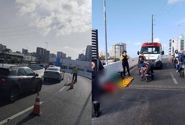 Motociclista morre após sofrer mal súbito e cair de moto em viaduto de Maceió