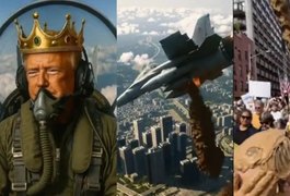 Trump posta vídeo feito por IA jogando fezes em manifestantes nos EUA; assista