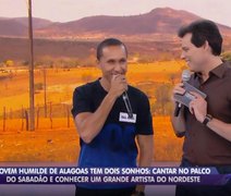 Cantor alagoano de Dois Riachos tem sonhos realizados no programa Sabadão do SBT