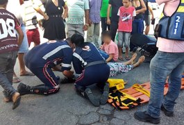 Colisão entre carro de passeio e Pop 110 deixa dois feridos em São Miguel dos Campos