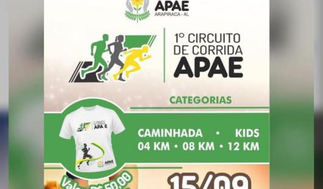 1º Circuito de Corrida APAE terá renda revertida para a construção da nova sede, em Arapiraca