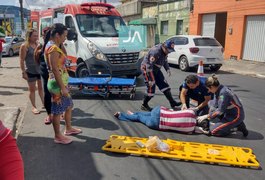 Dona de galeteria fica ferida após cair de cinquentinha no caminho para o trabalho, em Arapiraca