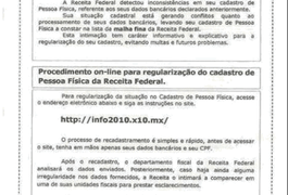 Receita Federal em Alagoas alerta para falsas correspondências