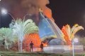 VÍDEO: Monumento de Nossa Senhora Aparecida desaba durante incêndio em Goiás