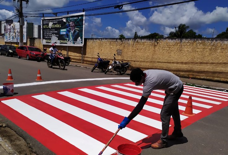 SMTT intensifica revitalização das faixas de pedestres em Arapiraca