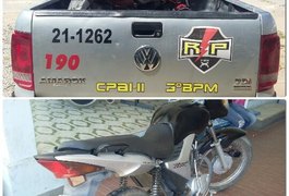 PM recupera dois veículos roubados e apreende casal de adolescentes em Arapiraca