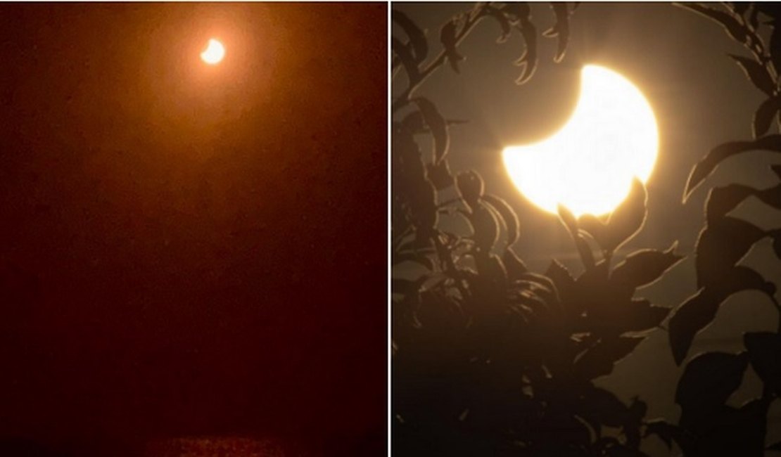 Imagens mostram eclipse solar parcial neste sábado