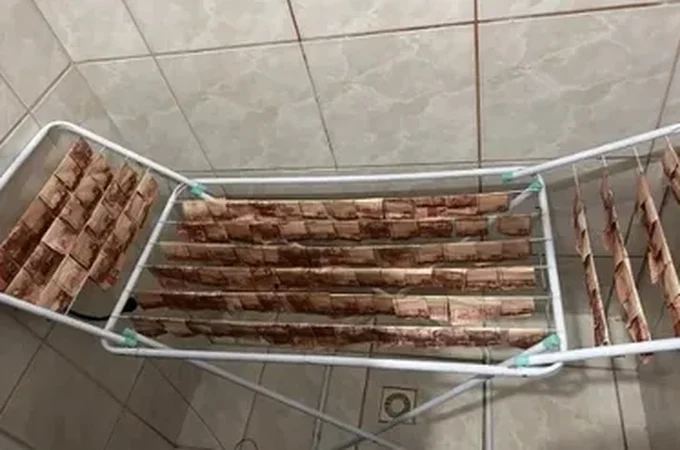 Polícia acha dinheiro 'secando' em varal durante ação contra lavagem