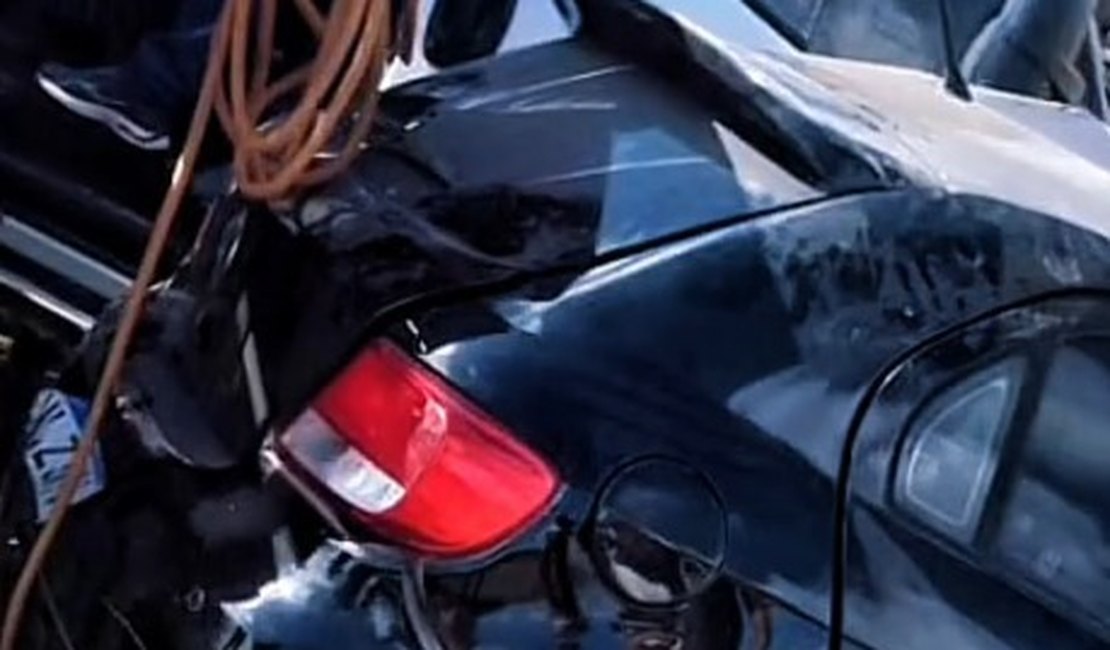 Van de Arapiraca colide com carro, com carroça de cavalos, em rodovia de Penedo