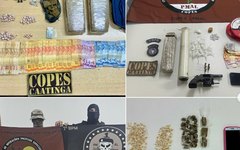 Drogas, armas e dinheiro apreendidos em Ação no Sertão de Alagoas